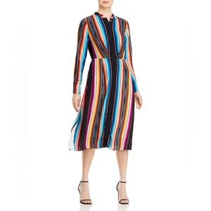 KOBI HALPERIN 💫 Womens Striped Midi Shirtdress, Size XS, NWT